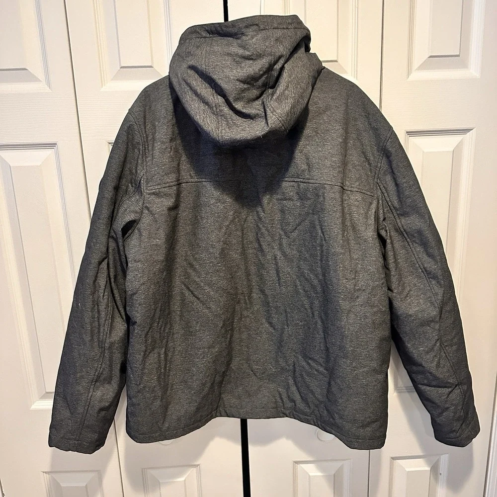 Levi's Men's Soft Shell Hooded Storm Coat Graphite‎ Heather Sherpa XX Large NWOT